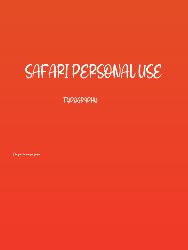 Safari Personal Use Poster