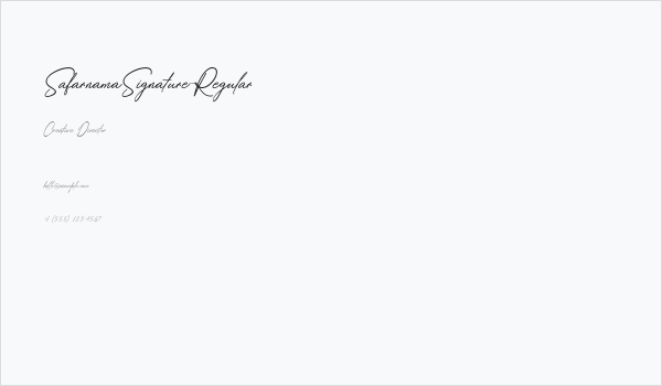 SafarnamaSignature-Regular Business Card