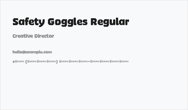 Safety Goggles Regular Business Card