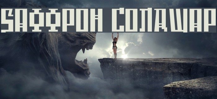 Saffron ColdWar Font examples