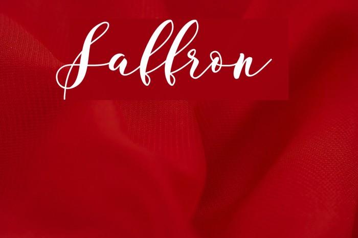 Saffron Font examples