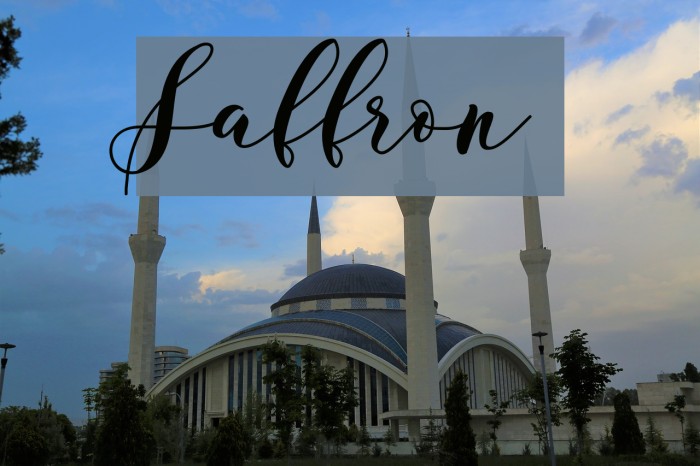 Saffron Font examples