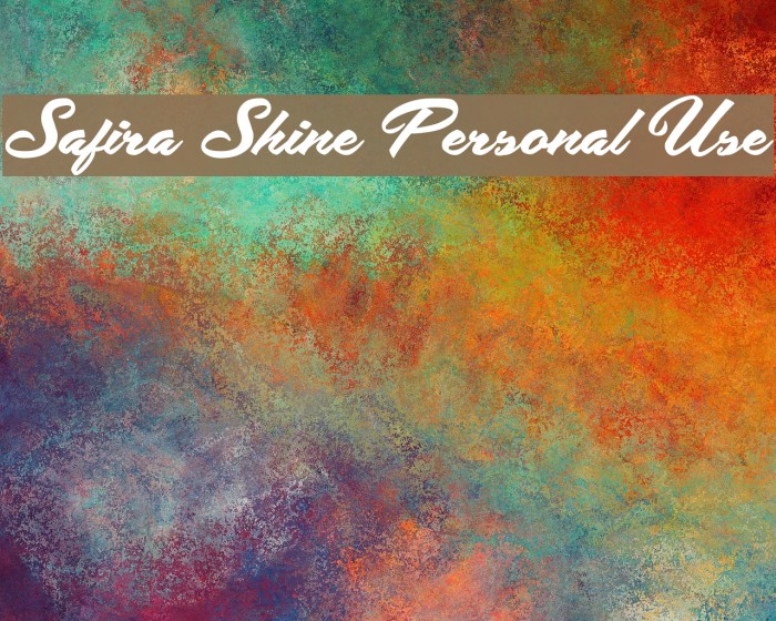 Safira Shine Personal Use Font examples