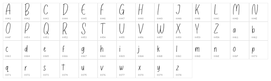 Sagittaria FREE Character Map