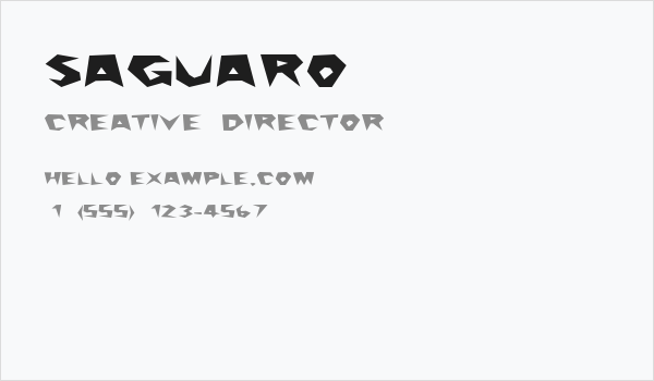 Saguaro Business Card