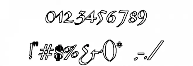 Sahara-Normal Hollow Font OTHER CHARS