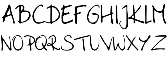 SaharaHandwriting फ़ॉन्ट अपरकेस