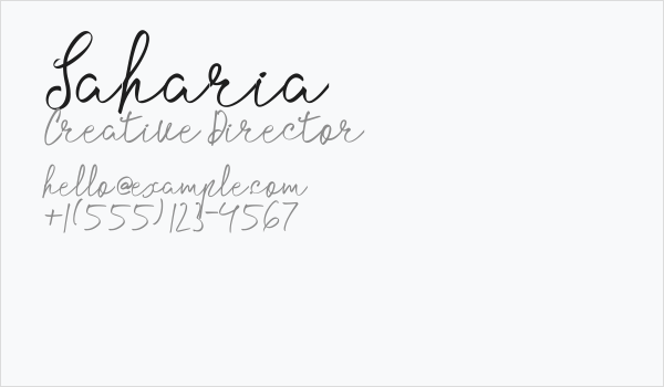 Saharia Business Card