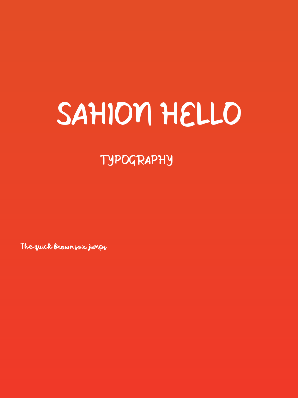 Sahion Hello Poster