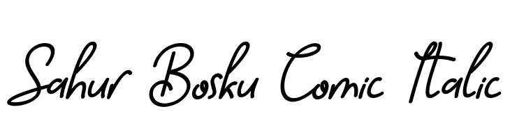 Sahur Bosku Comic Italic  Descarca Fonturi Gratis