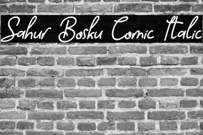 Sahur Bosku Comic Italic Font examples