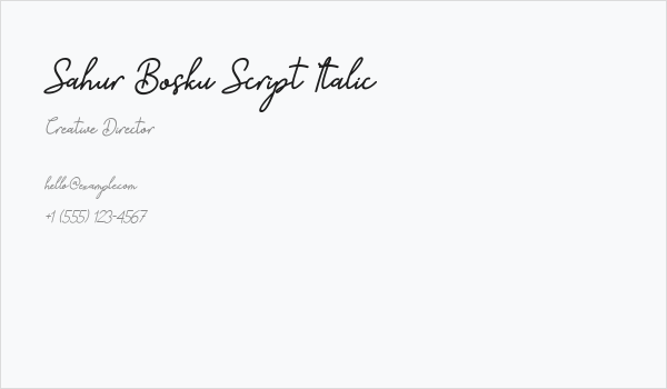 Sahur Bosku Script Italic Business Card