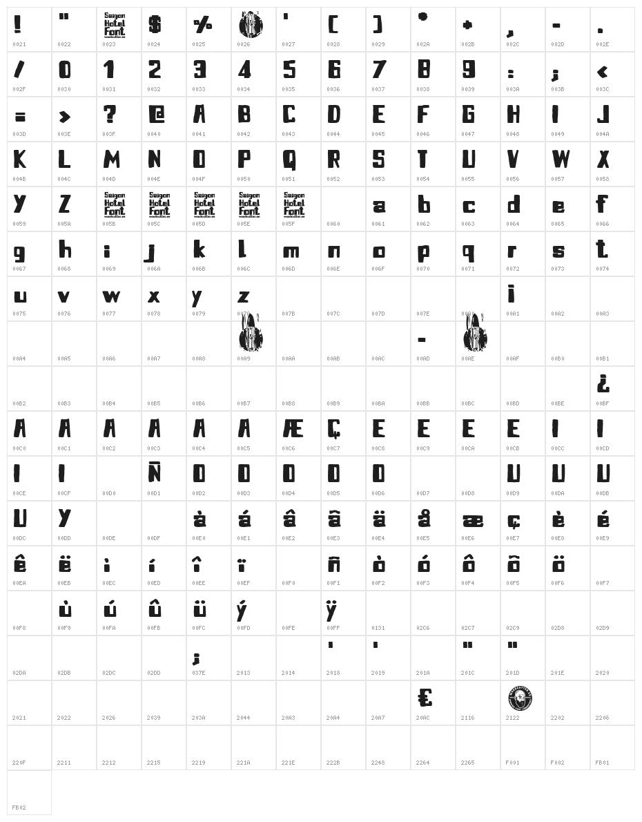 Saigon Hotel Character Map