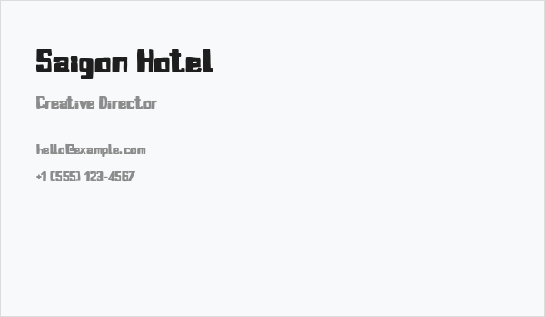 Saigon Hotel Business Card