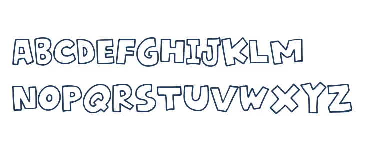 Saigon Melon Outline Caratteri MAIUSCOLE