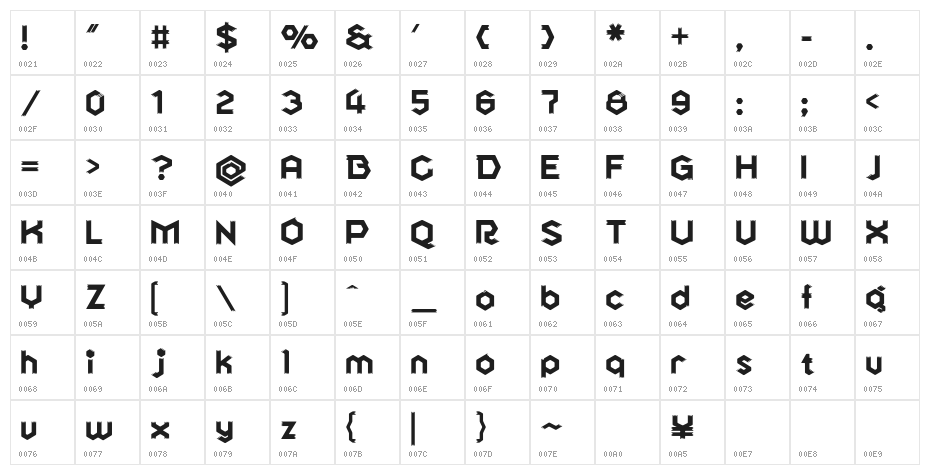 Saikei Black Character Map