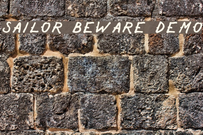 Sailor Beware Demo Font examples