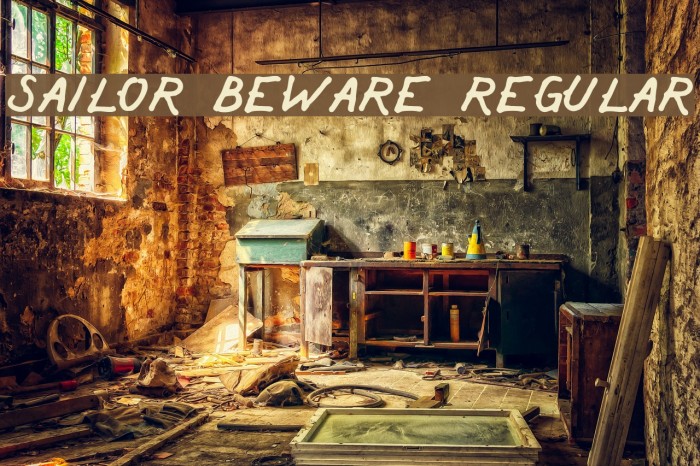 Sailor Beware Regular Font examples