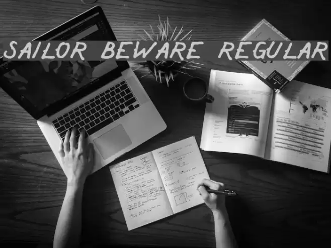 Sailor Beware Regular Schriftart examples