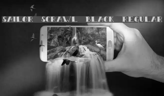 Sailor Scrawl Black Regular Schriftart examples