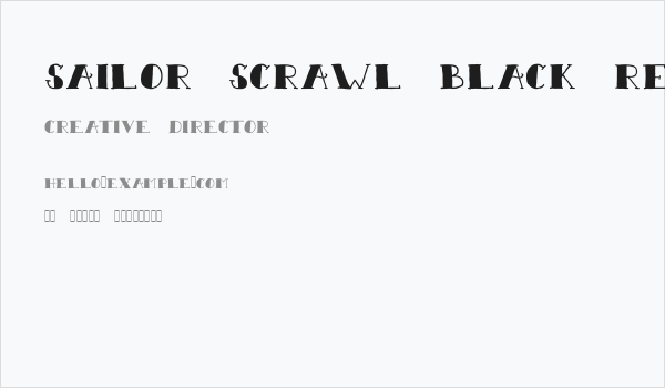 Sailor Scrawl Black Regular Business Card