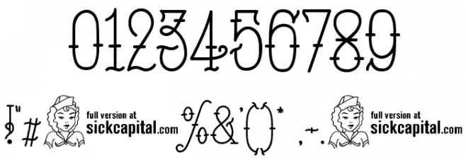 Sailorette Tattoo Font OTHER CHARS