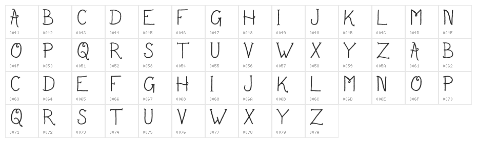 Sailor's Delight Regular Character Map