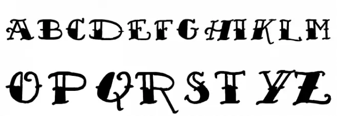 Sailor's Fat Tattoo Script Demo by Out of Step Font Company خط أحرف كبيرة