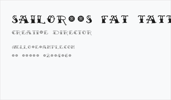 Sailor's Fat Tattoo Script Demo by Out of Step Font Company Business Card
