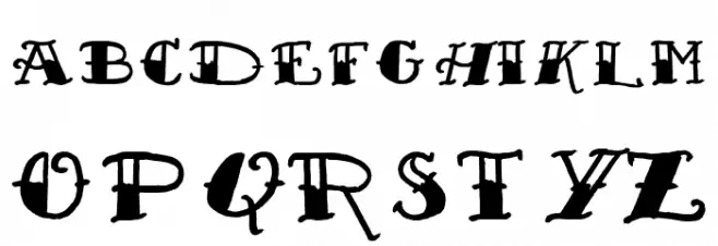 Sailor's Fat Tattoo Script Demo by Out of Step Font Company خط أحرف صغيرة