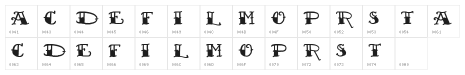 Sailor's Fat Tattoo Script Demo Character Map