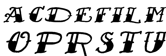 Sailor's Fat Tattoo Script Italic Demo Font LOWERCASE