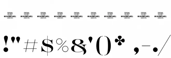 Saint Carell PERSONAL Regular Font OTHER CHARS