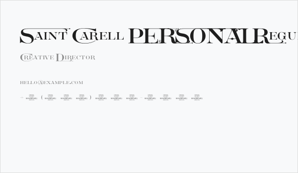 Saint Carell PERSONAL Regular Business Card