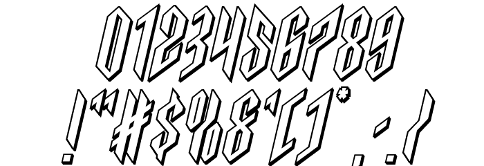 Saint Martyr 3D Italic Font OTHER CHARS
