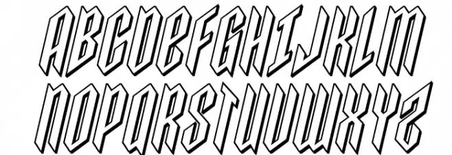 Saint Martyr 3D Italic フォント 大文字