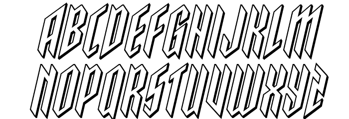 Saint Martyr 3D Italic Font LOWERCASE