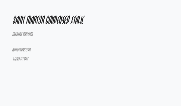 Saint Martyr Condensed Italic Business Card
