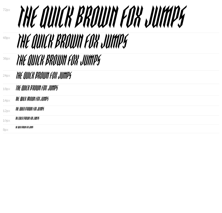 Saint Martyr Condensed Italic Waterfall