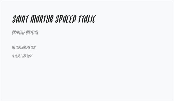 Saint Martyr Spaced Italic Business Card