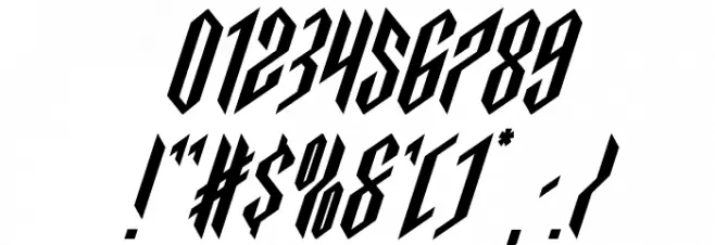 Saint Martyr Super-Italic Font OTHER CHARS