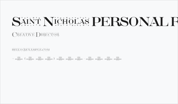 Saint Nicholas PERSONAL Regular Business Card