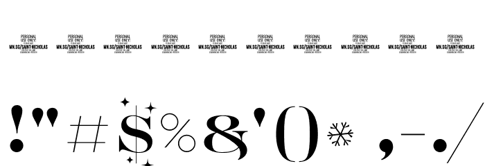 Saint Nicholas Star PERSONAL Regular Font OTHER CHARS