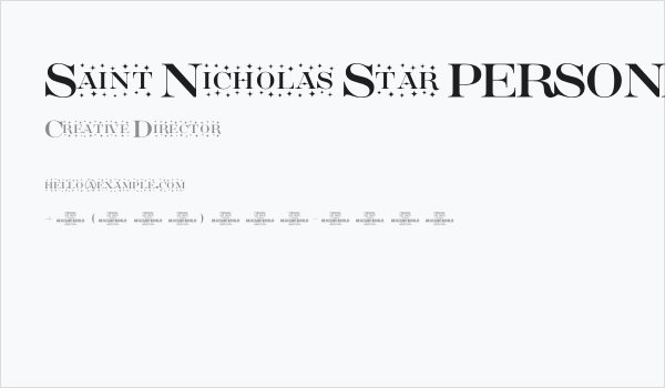 Saint Nicholas Star PERSONAL Regular Business Card
