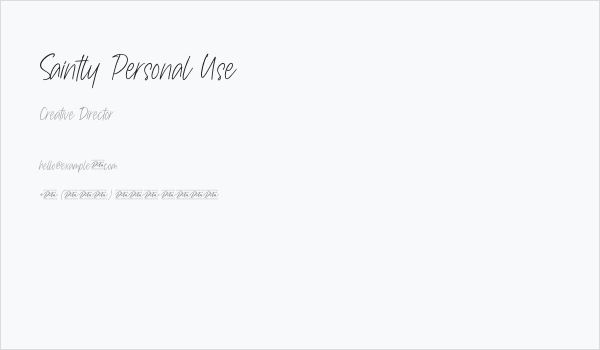 Saintly Personal Use Business Card