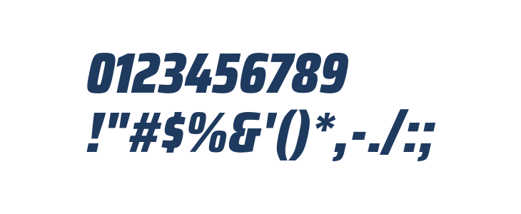 Saira Condensed Black Italic Other Characters