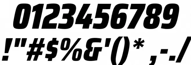 Saira Condensed Black Italic Font OTHER CHARS