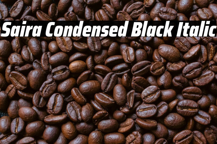 Saira Condensed Black Italic Example 1