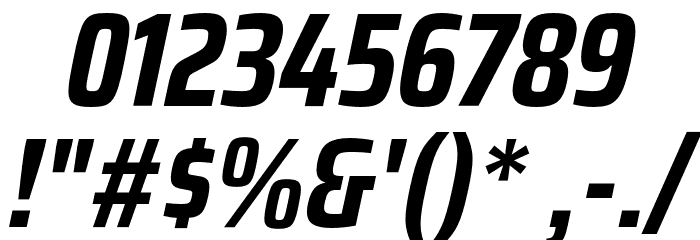 Saira Condensed Bold Italic Font OTHER CHARS
