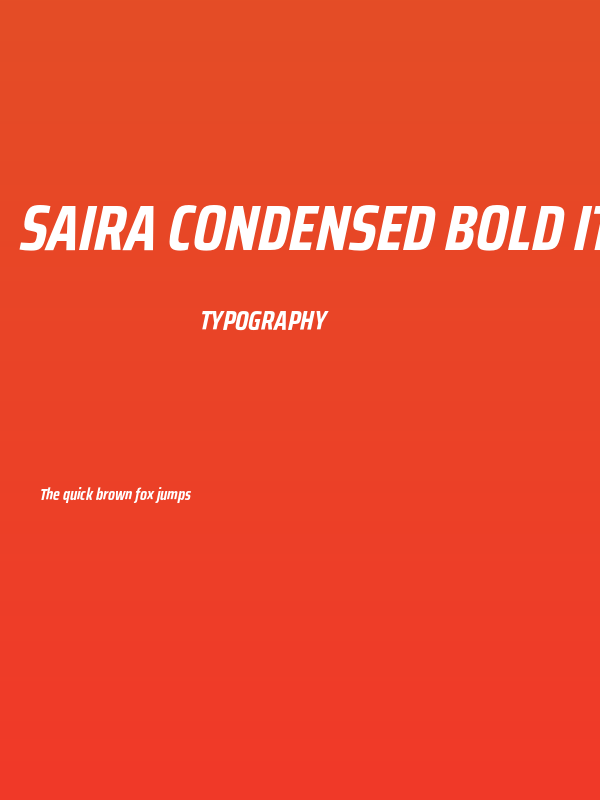 Saira Condensed Bold Italic Poster